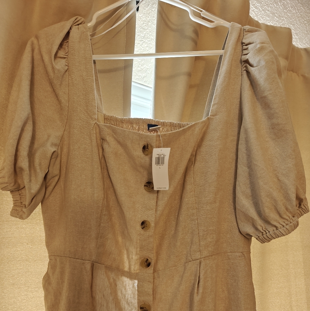 NWT Linen Dress Old Navy Puff Sleeve